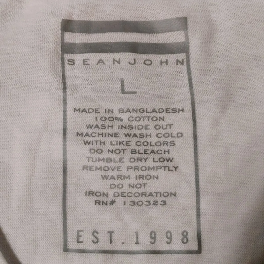 Diddy Sean John Combs White Shirt Size Large Prove Them Wrong Rhinestone Design - Image 3