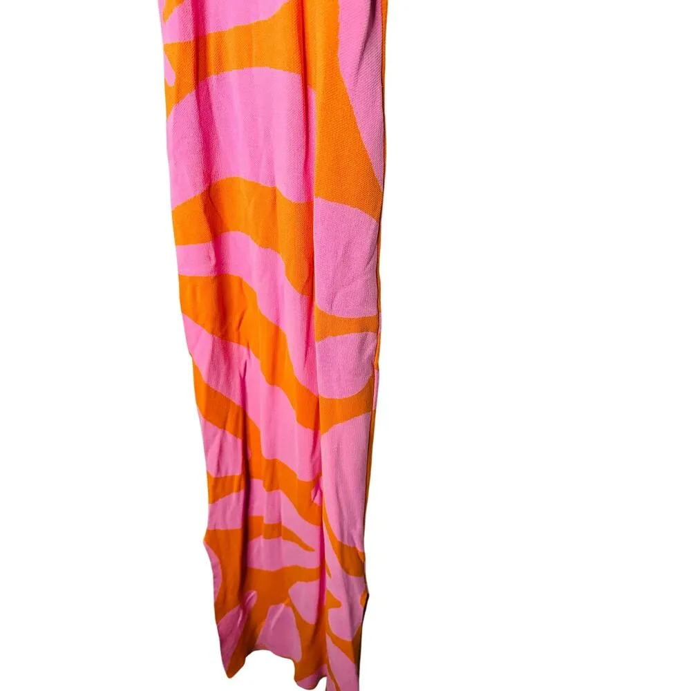 SOLID & STRIPED Carnation Pink Clementine Orange Sia Maxi Dress Size Small - Image 8
