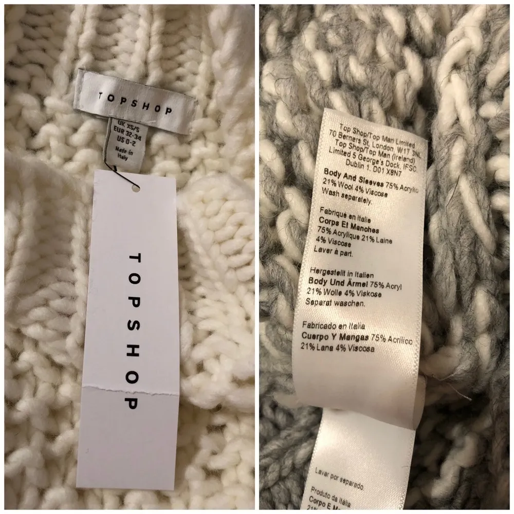 NWT TOPSHOP Black & White Chunky Three Stripe Knitted Sweater Size 0-2 - Image 6