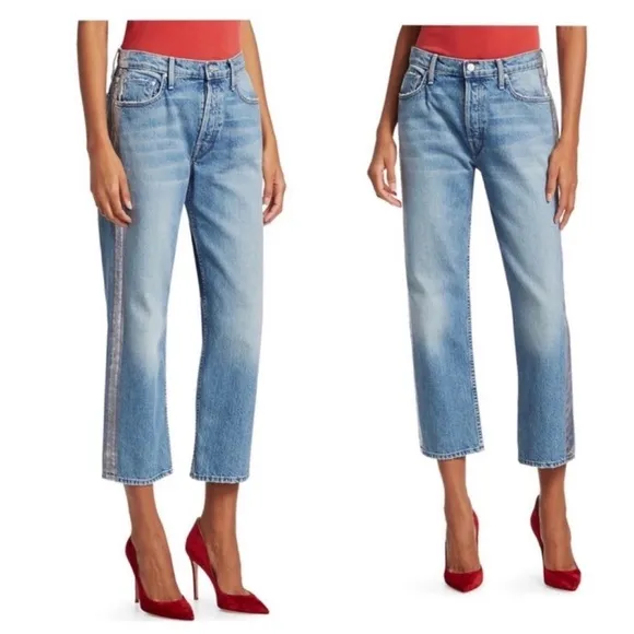 MOTHER Superior The Thrasher Straight Leg Jeans In Striped Wicked Size 25 Blue - Image 2