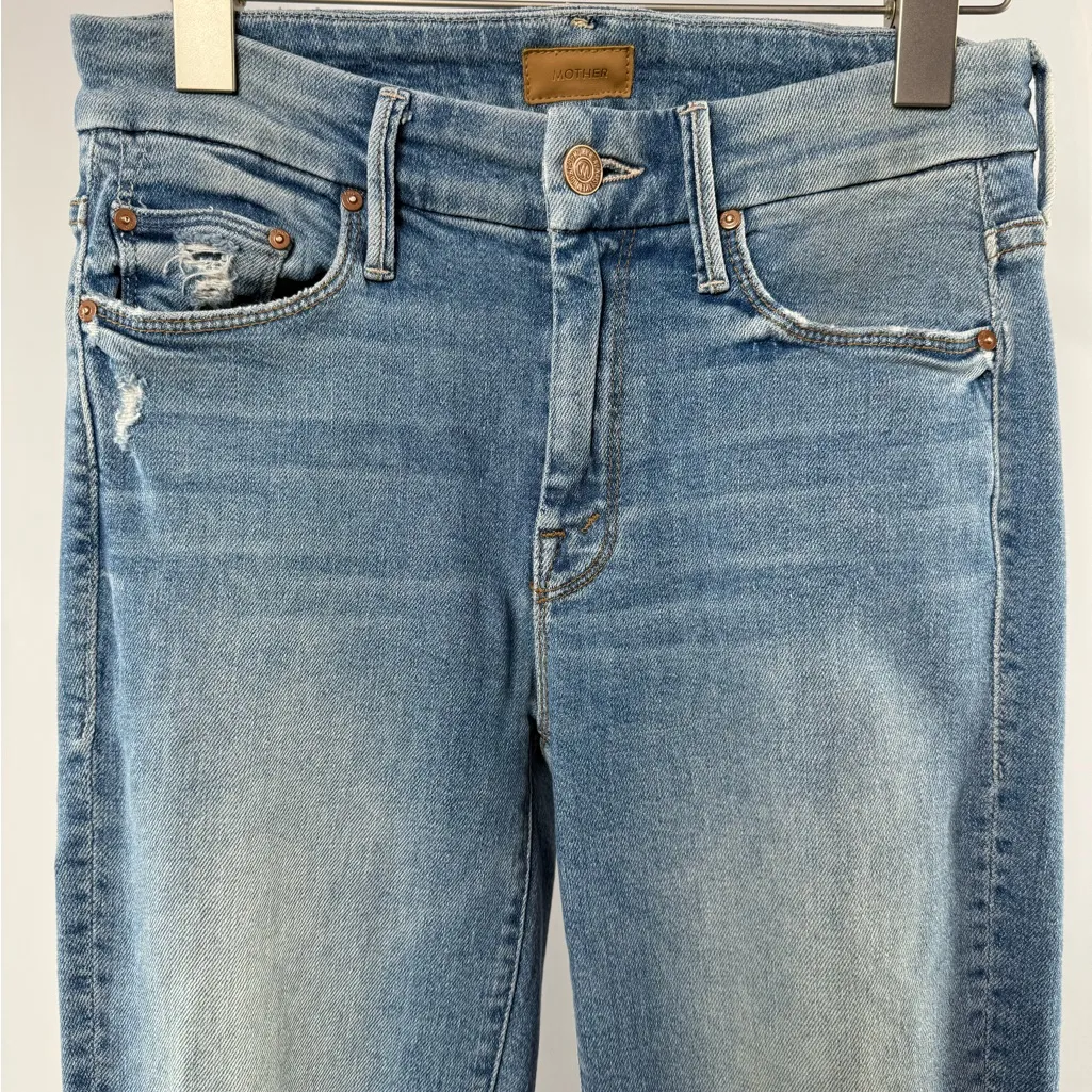 MOTHER Looker Ankle Fray Skinny Jeans in Love Gun Blue Size 25‎ - Image 7