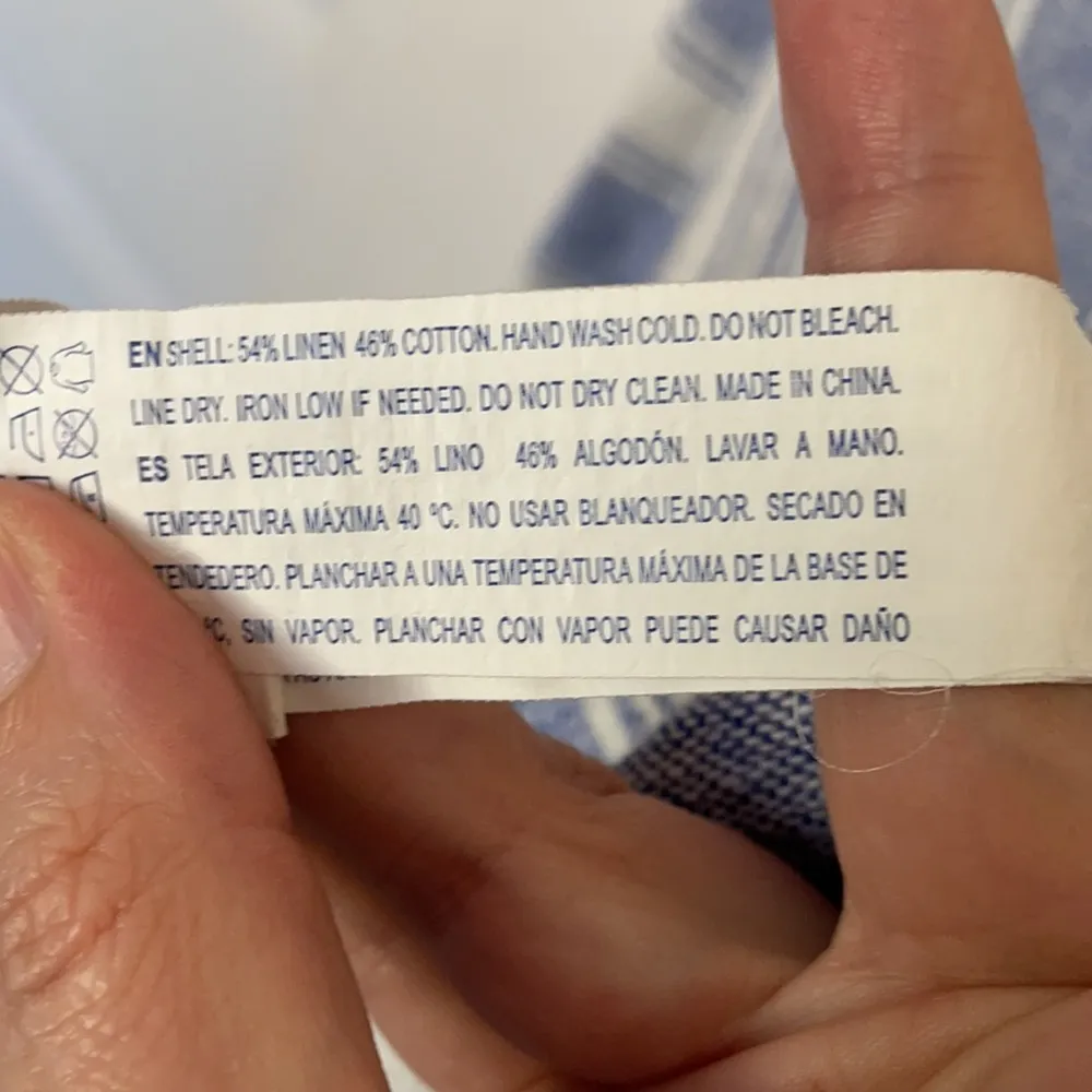 Linen Blend Baja Striped Hoodie Blue Size M - Image 4