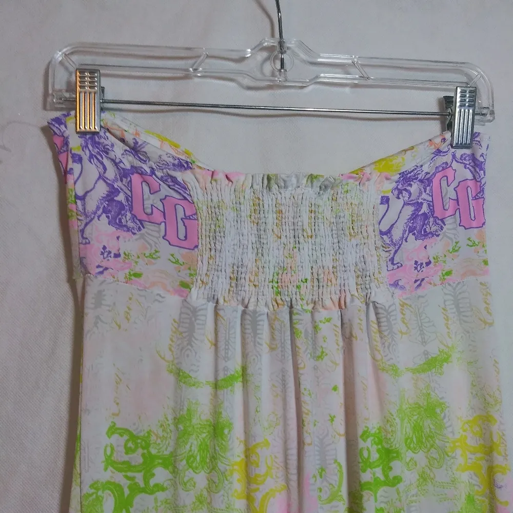 Coogi CG Printed Floral Bandeau Maxi Summer Dress Y2k Vacation Size M - Image 5