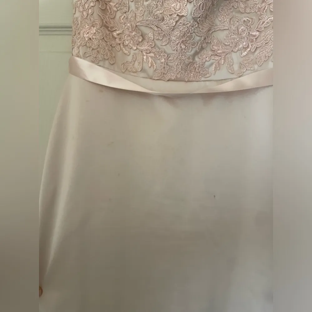 Ashley & Justin Blush Lace Off the Shoulder Bridesmaid Dress size 8 - Image 6