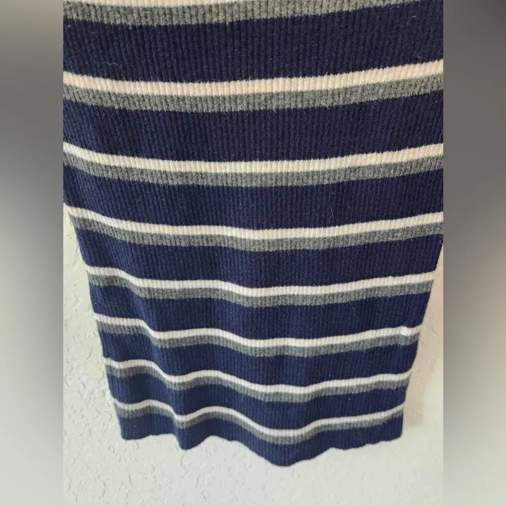 Moth Striped y2k Retro stripe Blue Sweater size small - Image 5