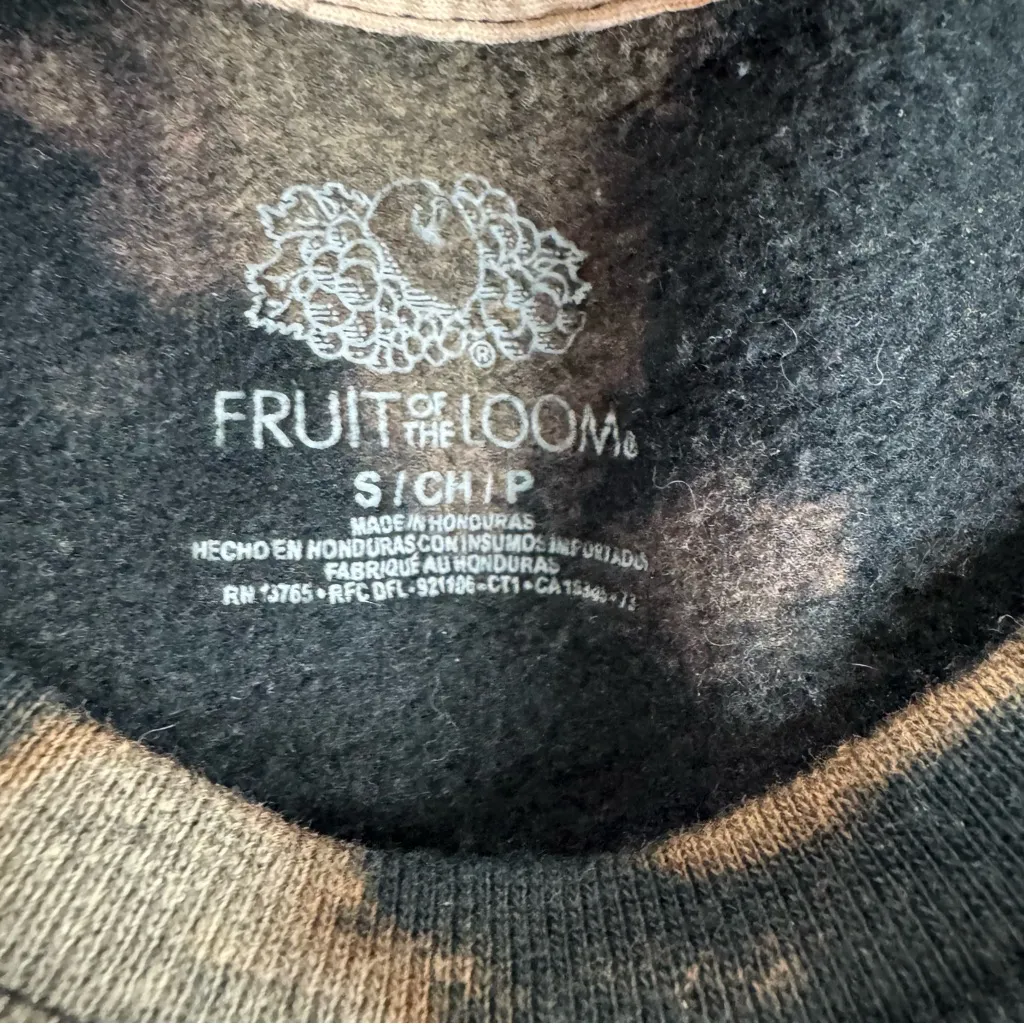 Earthy Bleach Dyed Lounge Set Small Cropped Sweatshirt Joggers Grunge Cozy Brown - Image 4