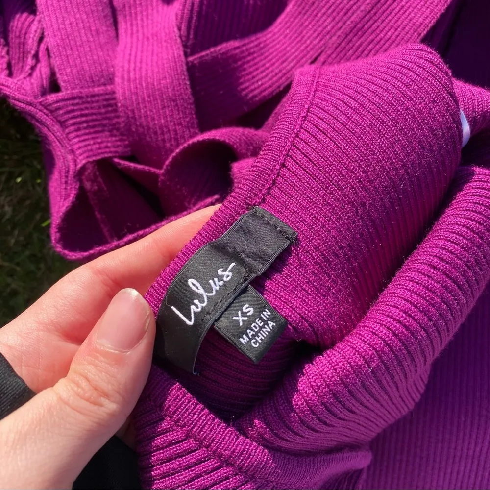 Crisscross the Universe Purple Ribbed Strappy Backless Bodysuit - Image 9