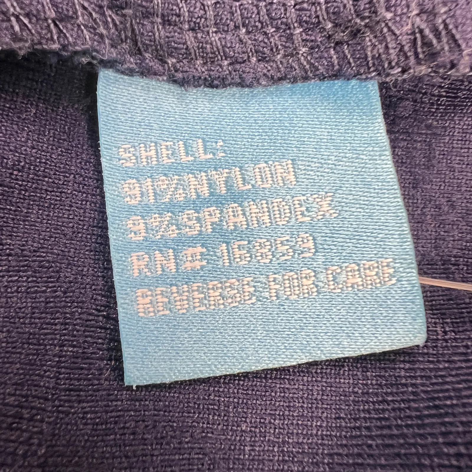 J. McLaughlin Textured Catalyst Midi Dress Navy Blue Embossed Pockets Size L - Image 9