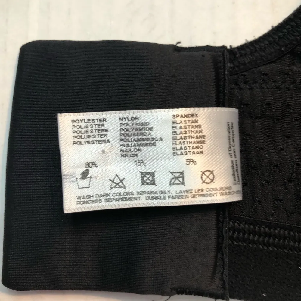 Glamorise Sports Bra Elite Performance Double Layer Black Pattern Sz 34D GUC - Image 13