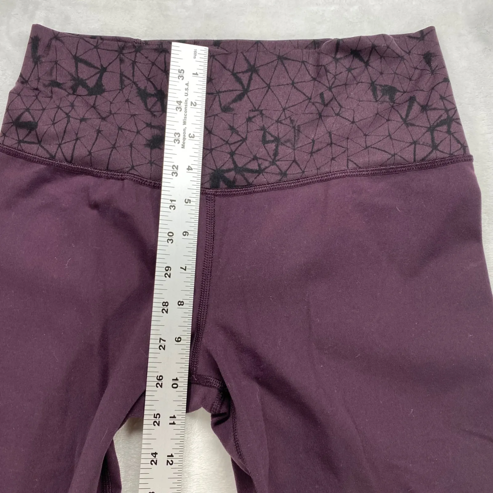Lululemon Leggings‎ Purple Geometric Print Athletic Yoga Pants Womens Size 6 (S) - Image 5