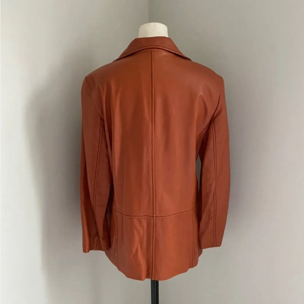 Lafayette 148 Brown Genuine Leather Jacket Size 6 - Image 4