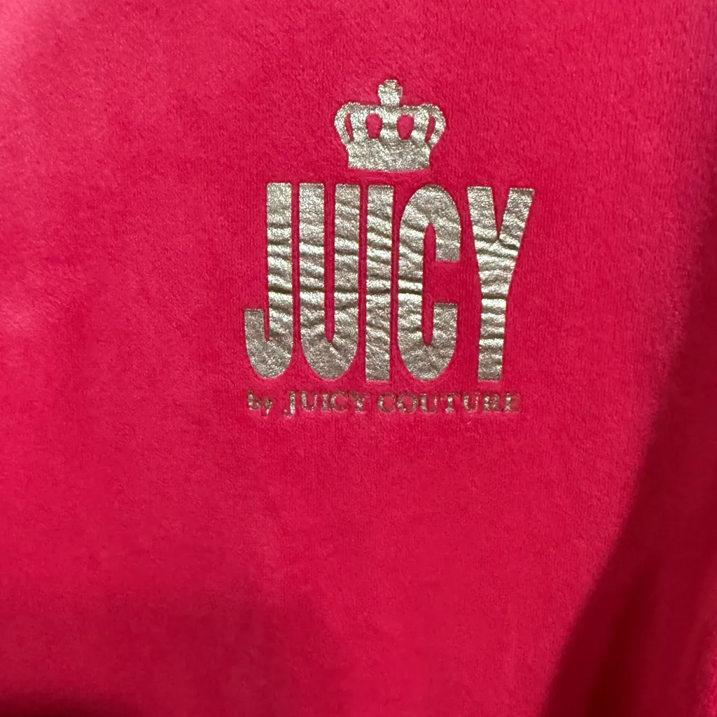 Juicy Couture Zip-up Velour Jumpsuit Hot Pink Y2K Soft Comfort Barbiecore Sz M - Image 6