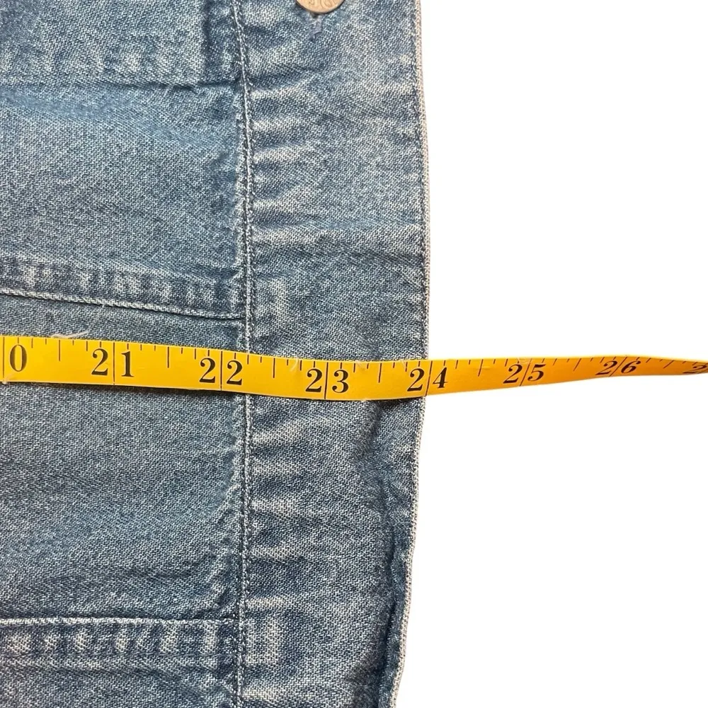 Denim & Co Womens Denim Jean Jacket Blue 100% Cotton USA Flag Embroidery Medium - Image 10