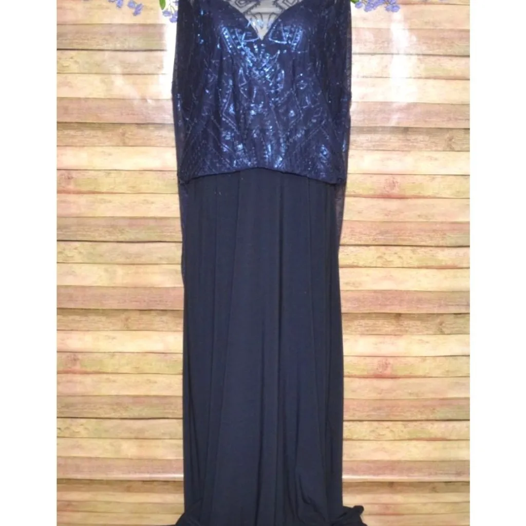 Angelina Faccenda Blue Sequin Sleeveless V - Image 10