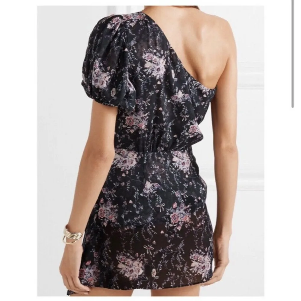 Loveshackfancy NWT Peyton Dress Navy Cosmos One Shoulder Size S - Image 3