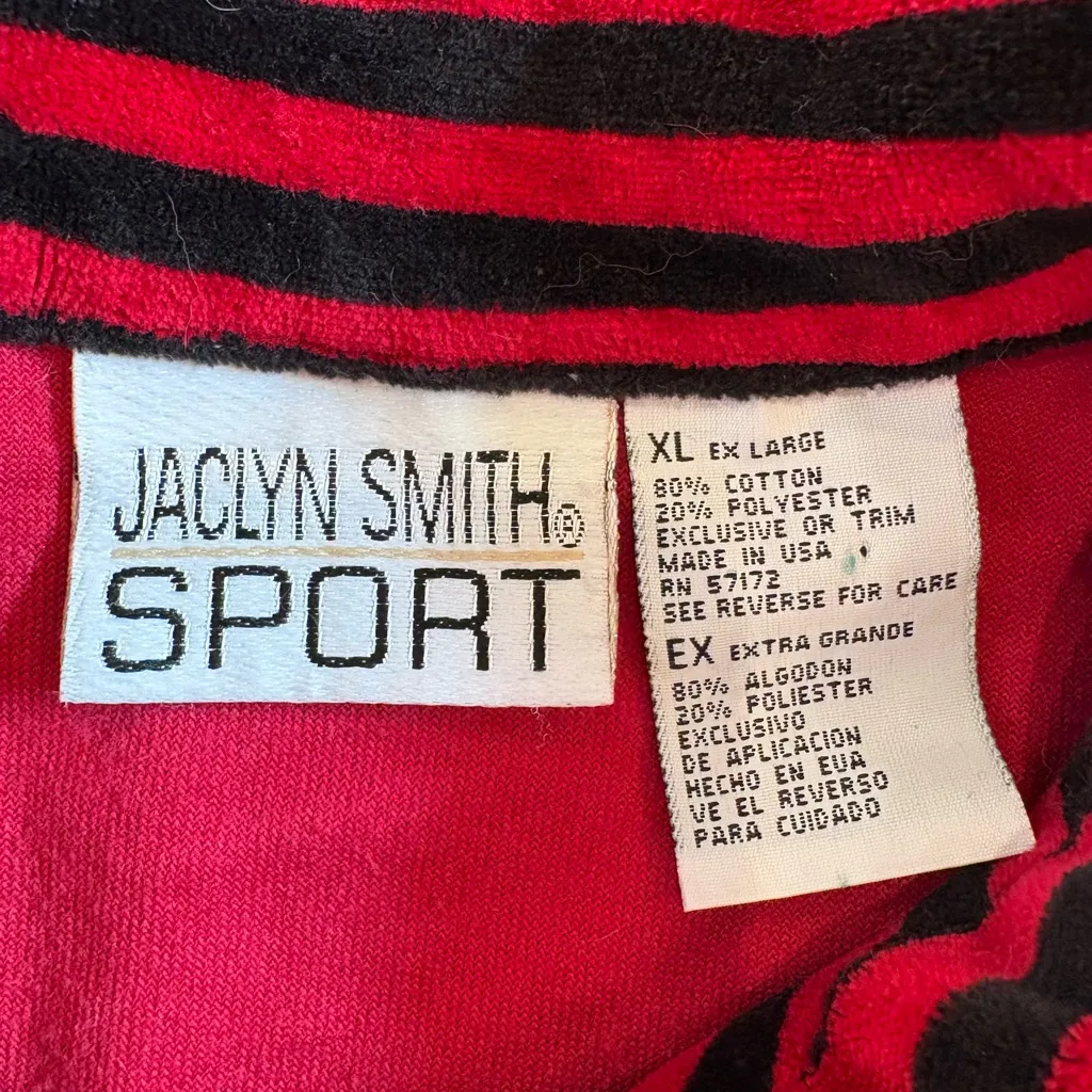 Vintage Jaclyn Smith Sport Velour Quarter Zip Pullover | Y2K Sporty Luxe | XL - Image 2