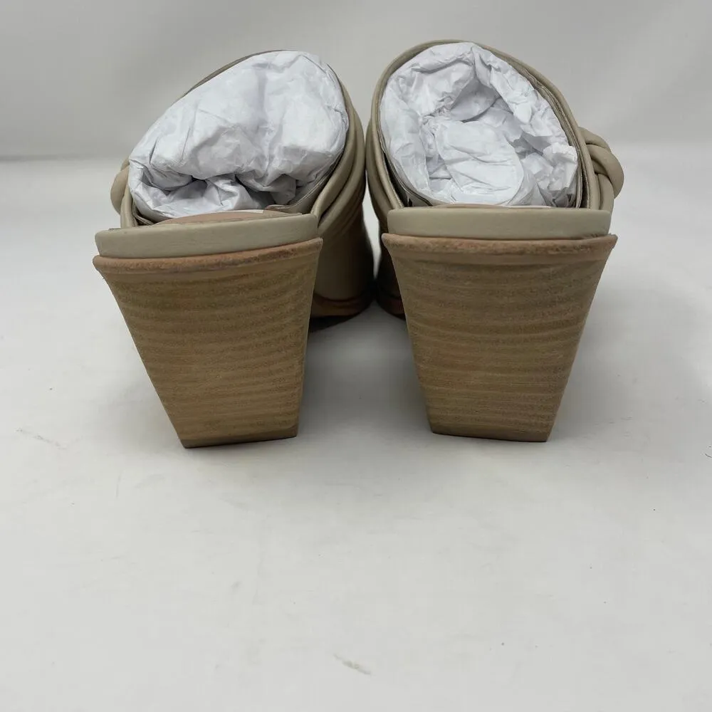 Dolce Vita Sita Mules 8 Sand Nubuck Pointed Toe Block Heel Leather Slip On NEW - Image 10