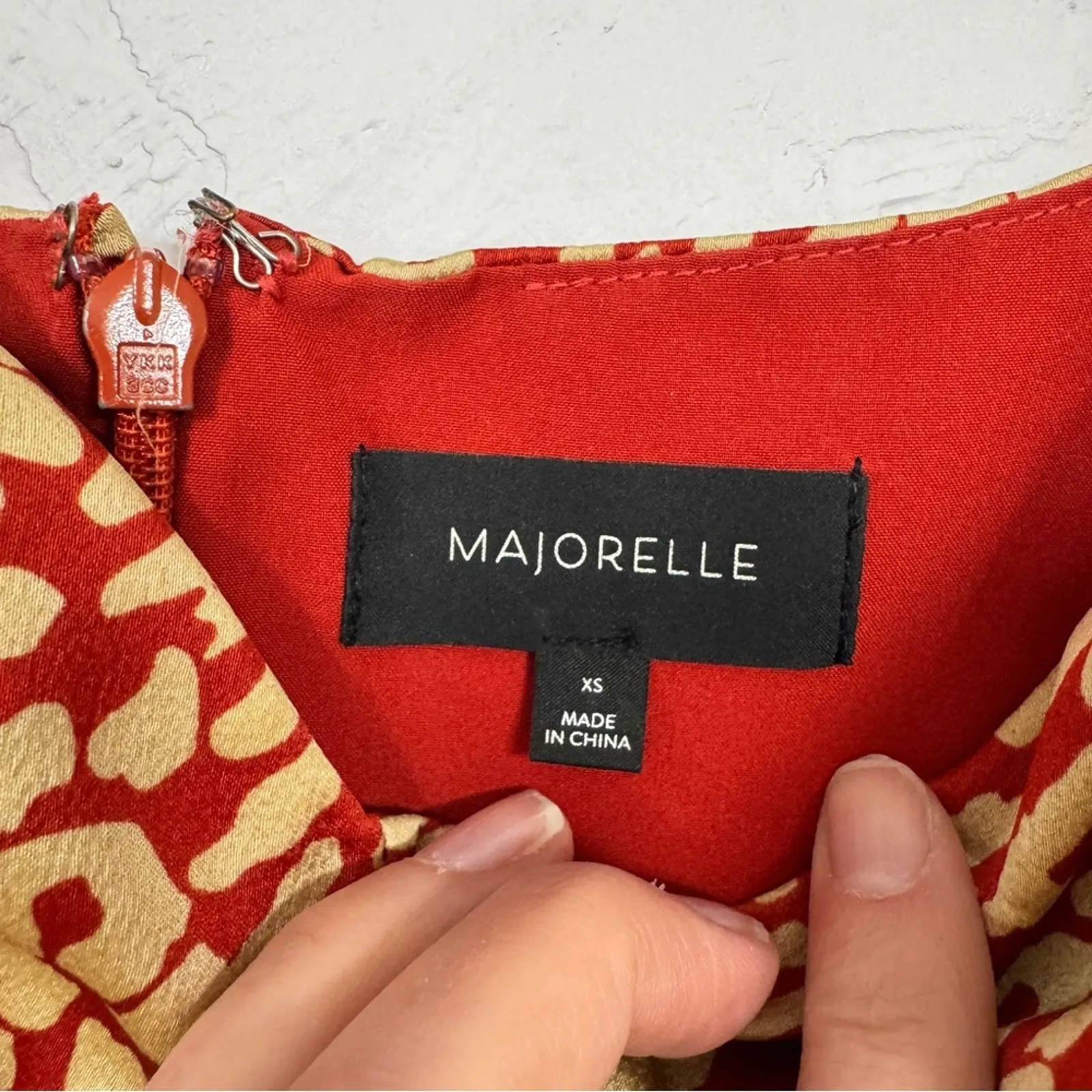 Majorelle Shiloh Red Leopard Print Mini Dress Womens XS Ruffled Coquette Belt - Image 6