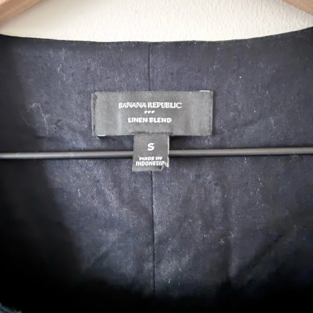 Banana Republic Linen Blend Square Neck Mini Dress in Black Size S - Image 4