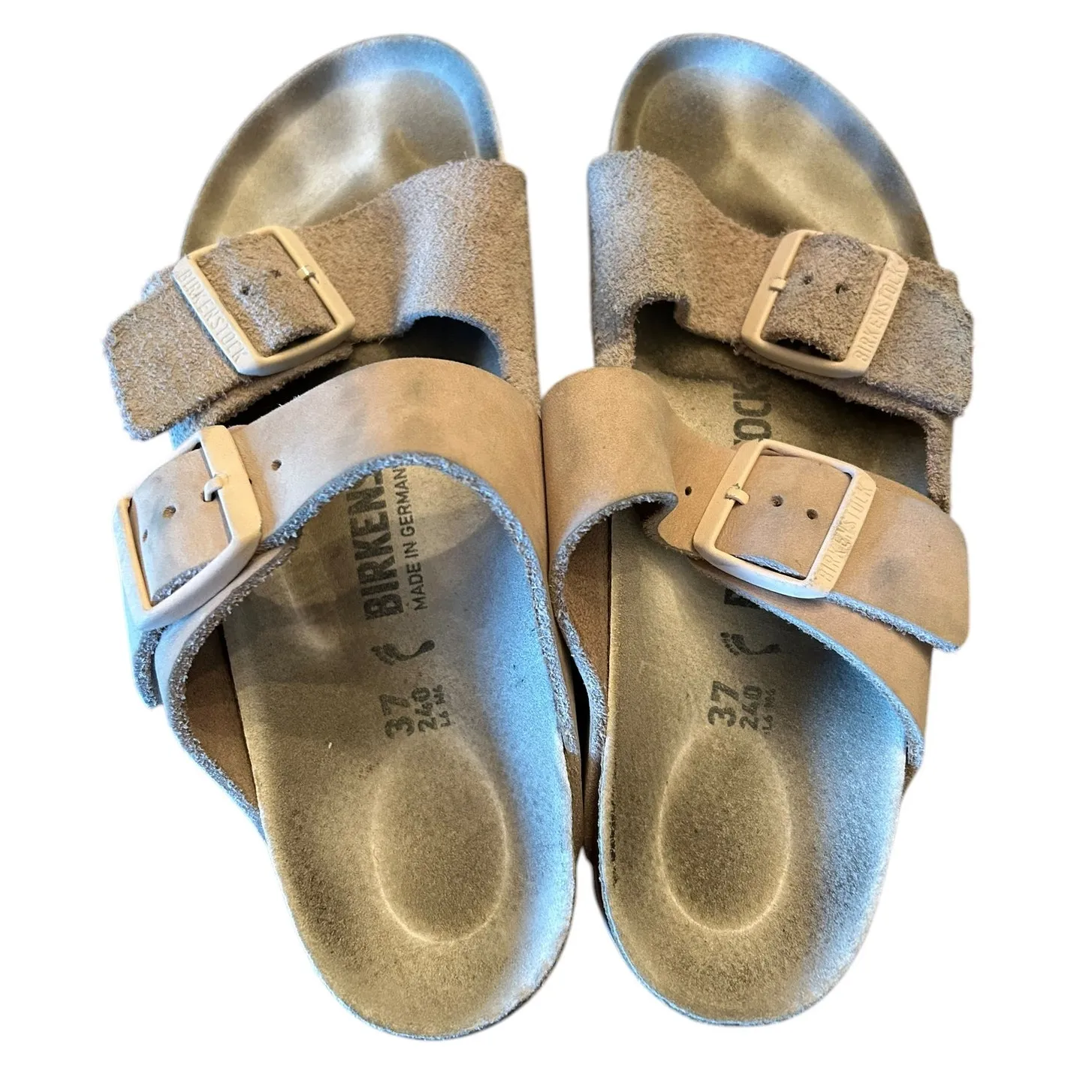 BIRKENSTOCK Women's Arizona Sandals EU 37 US 6 6.5 Pink Light Rose Suede Nubuck - Image 3