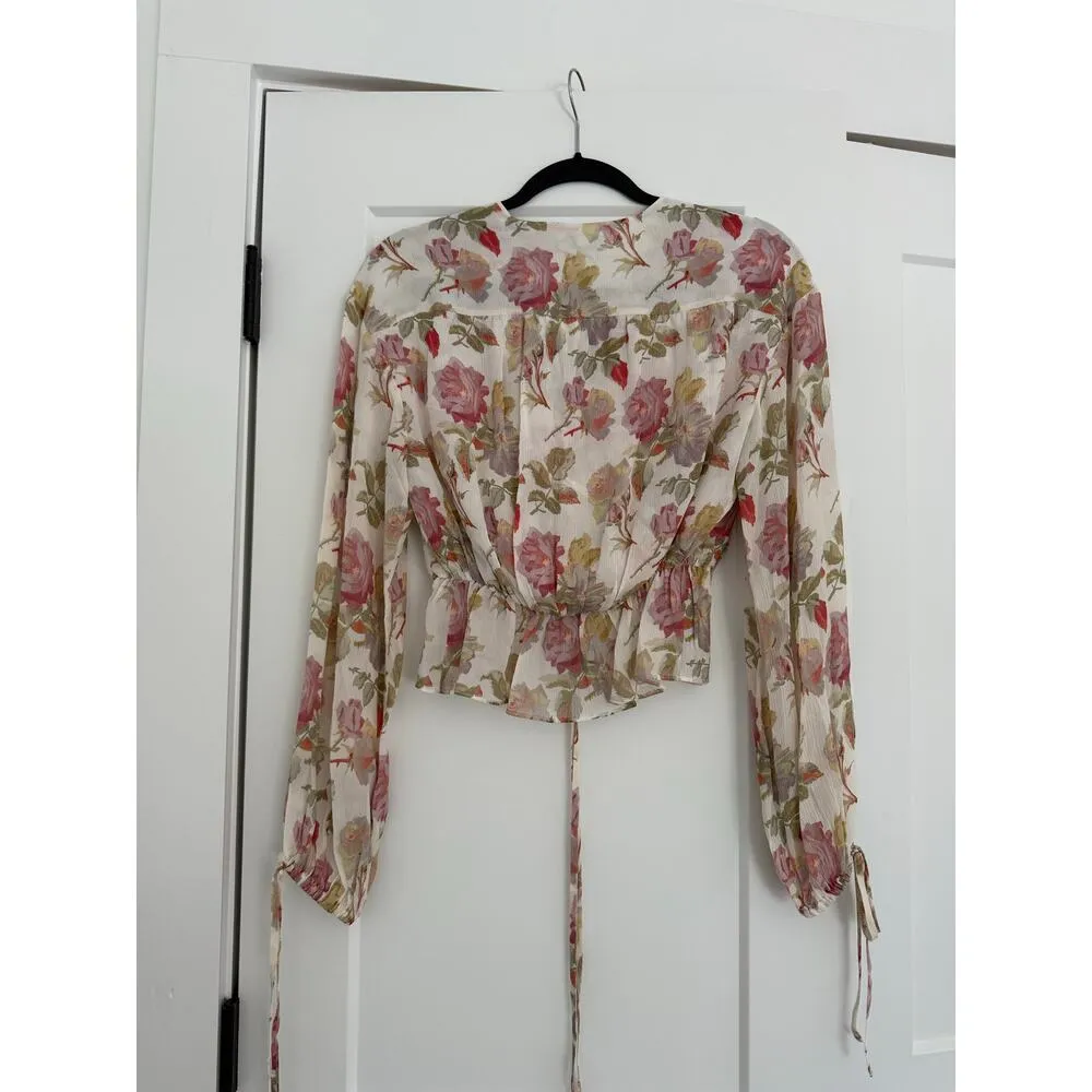 $395 New The Kooples English Roses Silk Top - Small (1) - Image 8
