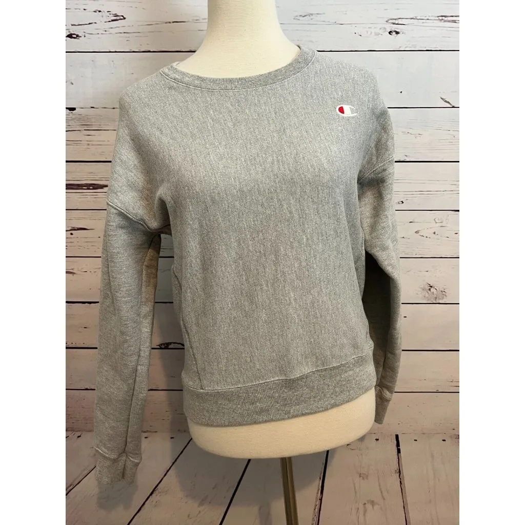 Champion Reverse Weave GF750 Pullover Sweatshirt‎ Small Gray Athletic Ribbed - Image 9