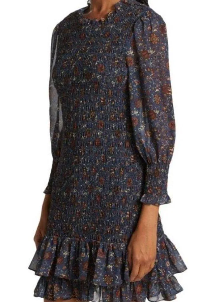 Veronica Beard Farha Smocked Mini Dress - Image 4