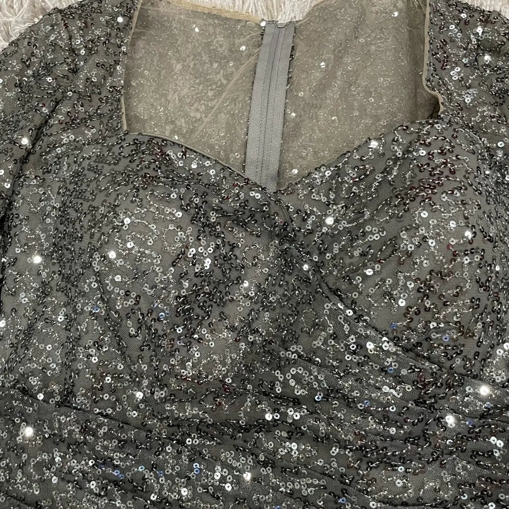 La Femme 28065 Sequined Shirred Trumpet Dress 6 - Image 3