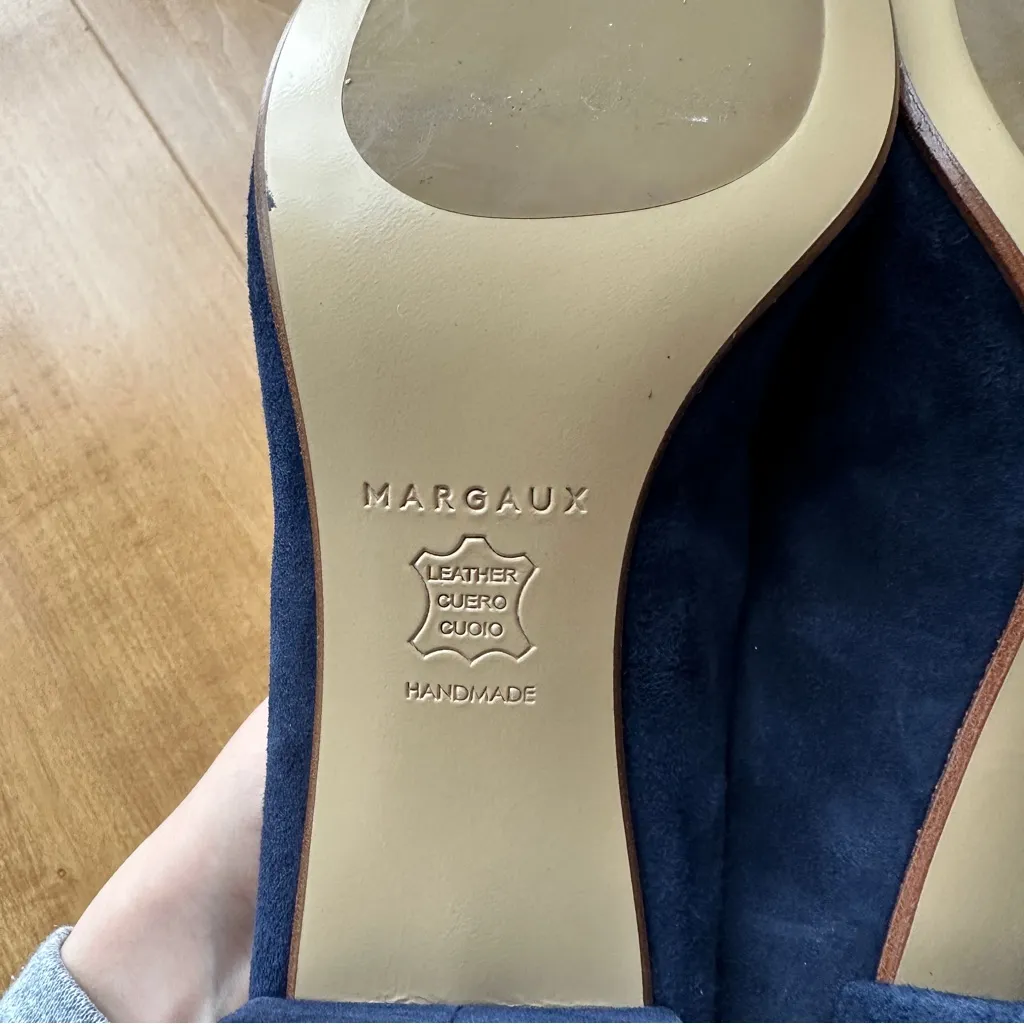 Margaux The Heel Blue Suede Block Heels, US Size 8 - Image 10