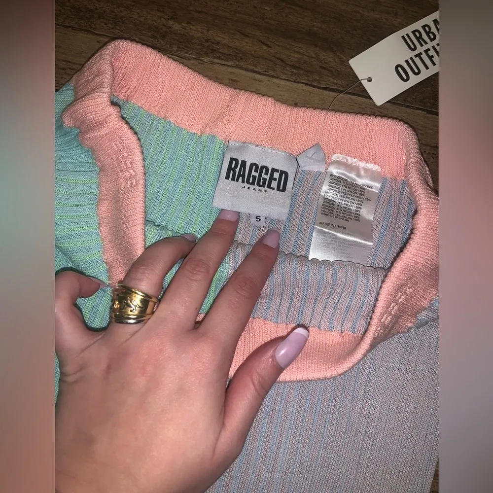 Ragged priest knit colorblock boho pant spring urban outfitters pink free people - Image 7