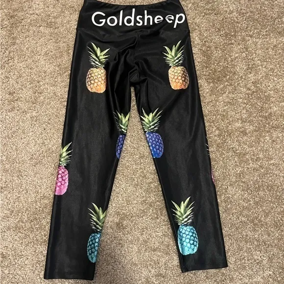 Goldsheep pineapple party‎ Capri legging XS Black - Image 7