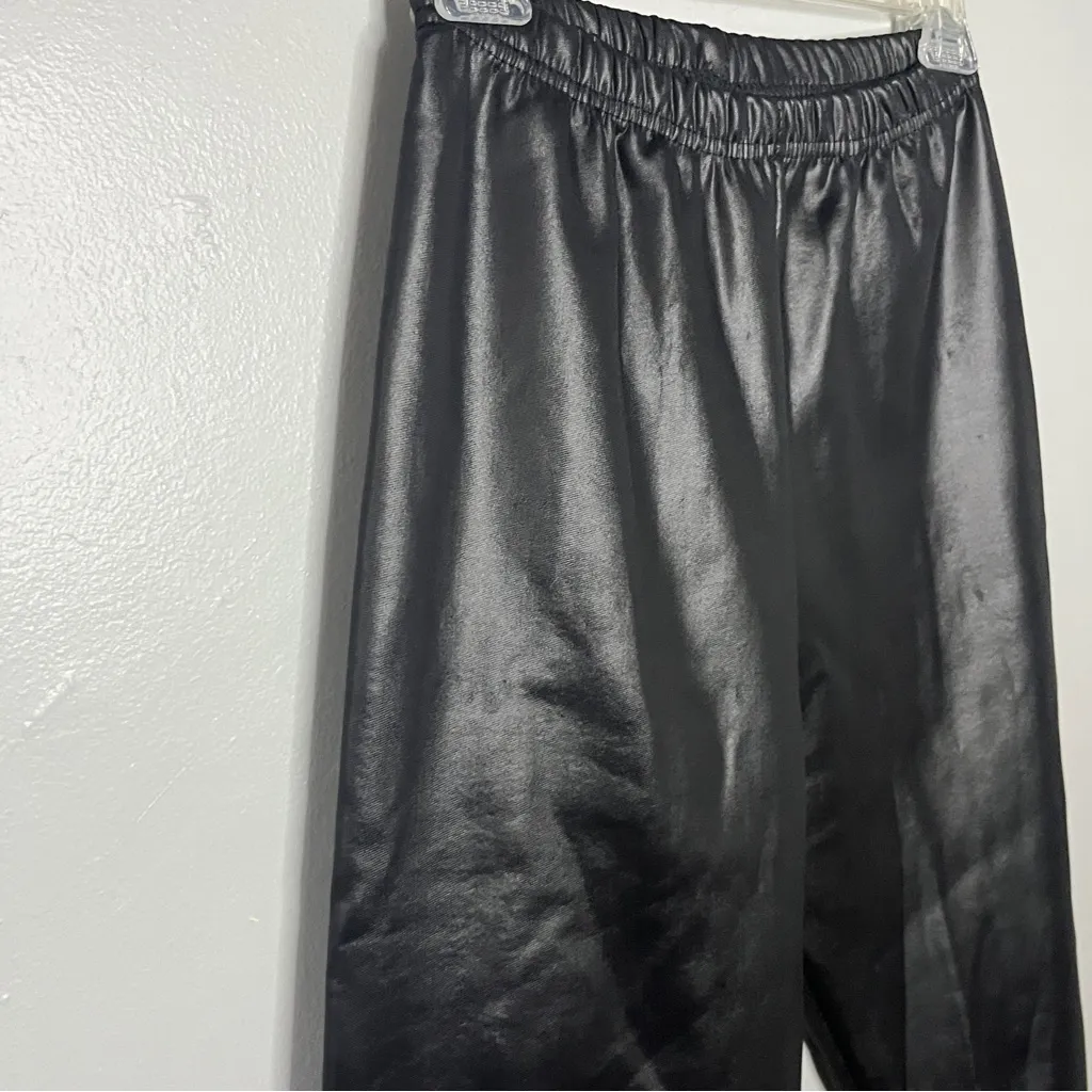 Women's Black Faux Leather Pants Size M - Image 4