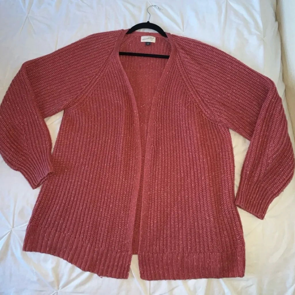 Target Universal Thread Women’s Oversized Thick Pink Open-Front Cardigan SIZE M - Image 4