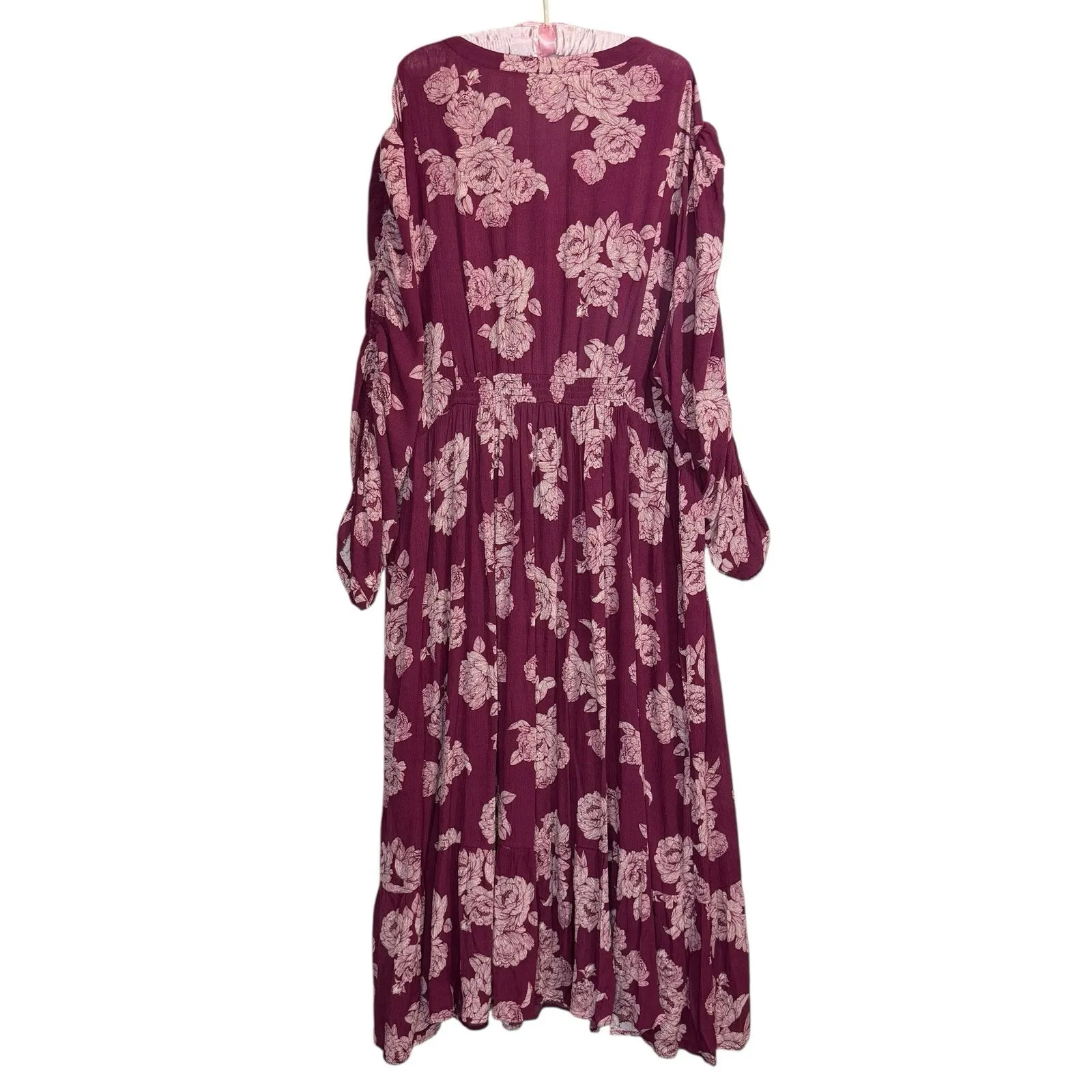 NWT Nurture By Westbound Woman Floral‎ Maxi Boho Dress Long Sleeves Women's 3X Purple - Image 5