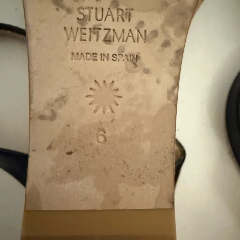 Stuart Weitzman Aleena Wedge Slide Sandal
Size 6 Black Patent Cork Wedges - Image 10