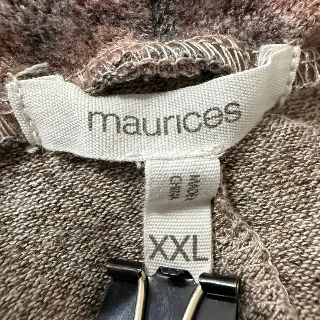 Maurices Floral Cowl Neck Tunic Sweater Top Taupe Gray XXL - Image 10