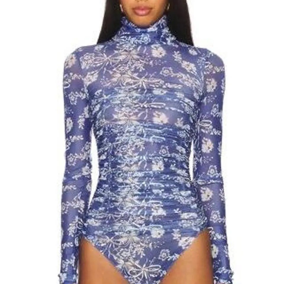 Free People Under It All Printed Body Bluebell Combo Size XS NWOT MSRP $68 - Image 2