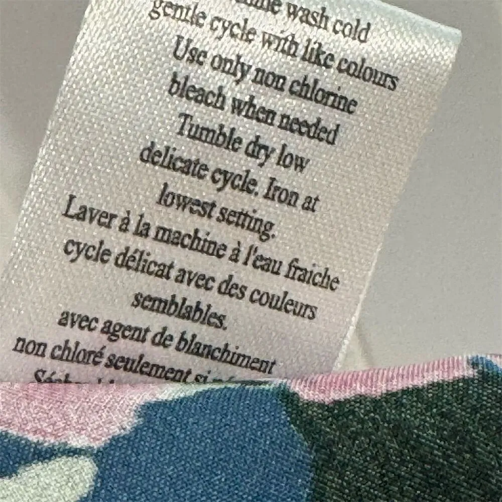 Midnight Bakery Pastel Floral Y2K Lace Cami Tank Top Size XL Satin Feel Romantic Blue - Image 8