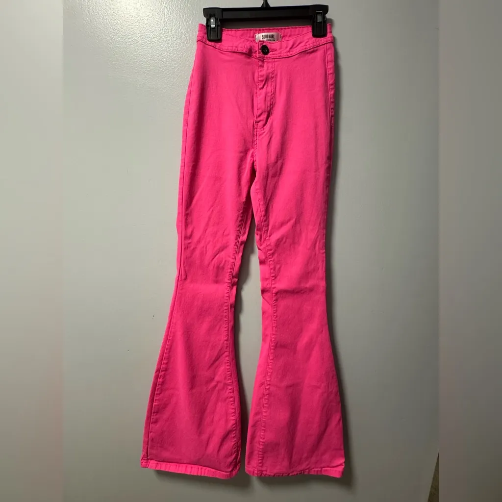 Soho Girls Hot Pink flare leg jeans size small - Image 3
