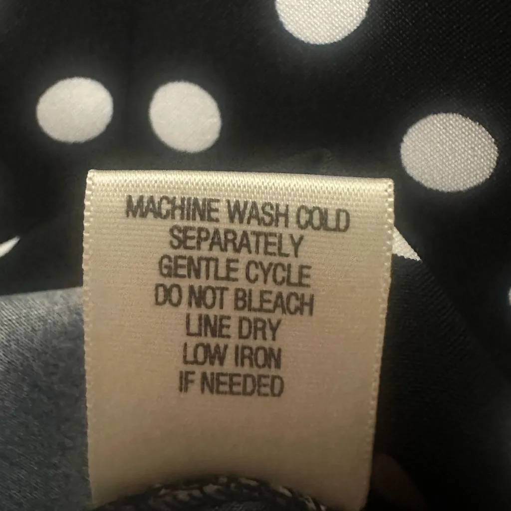 Emma And Michele Polka Dot Sheath Dress Size 8 Sleeveless Zipper Detail - Image 6