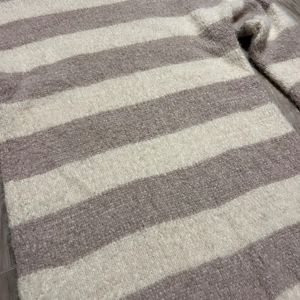 Lulus Cozy Striped Sweater Dress XS Taupe + Beige Long Sleeve Knit - Image 5