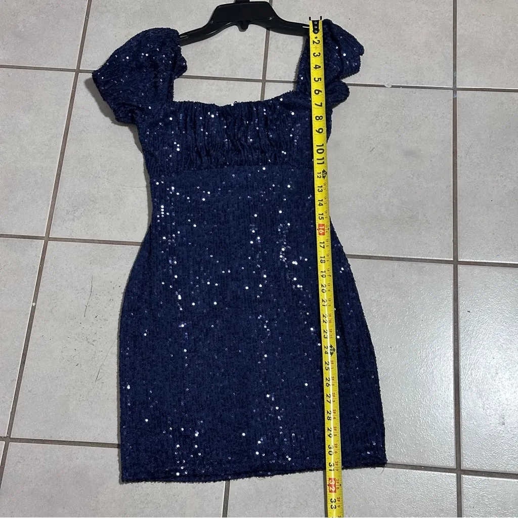 Windsor Women Navy Blue Party Season Sequin Bodycon Mini Dress size S. - Image 9