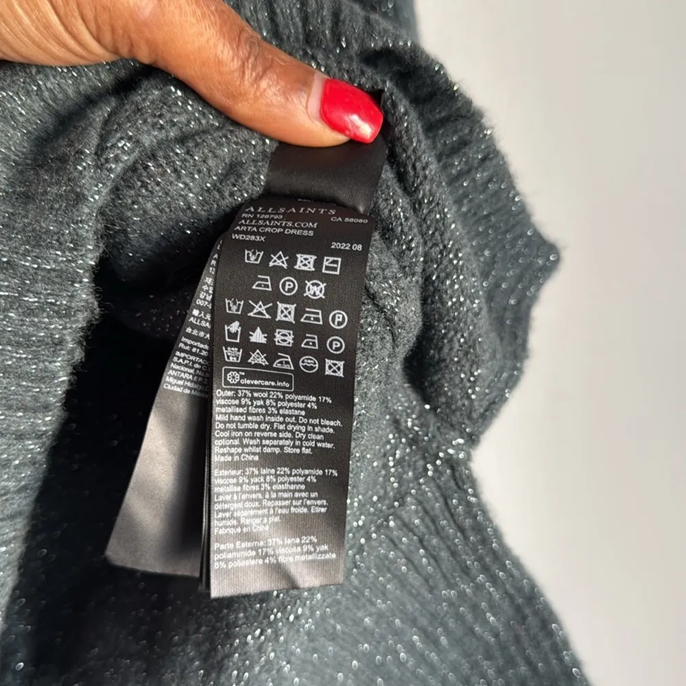 NEW ALL Saints arta crop wools blend sweater Medium - Image 7