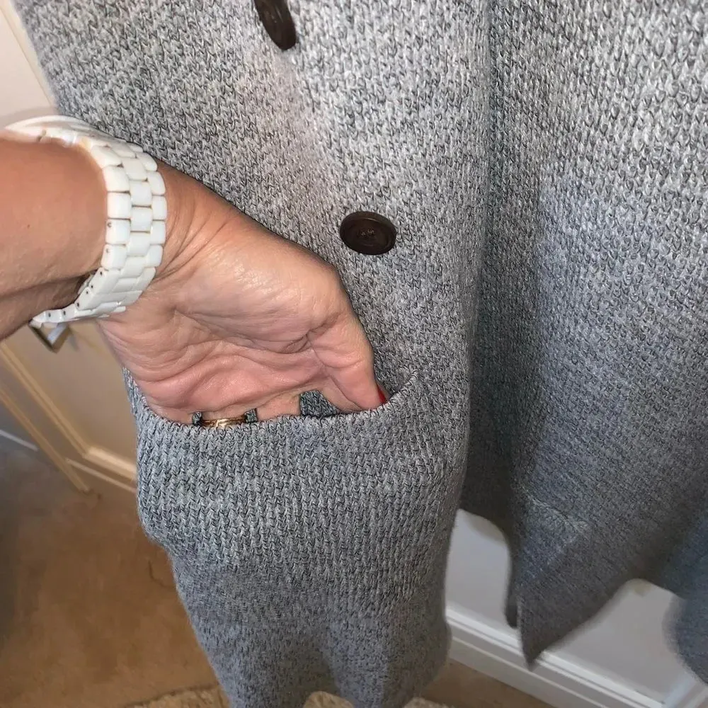 Love‎ Tree Mal Notched Lapel Open Front Cardigan Size Small - Image 6