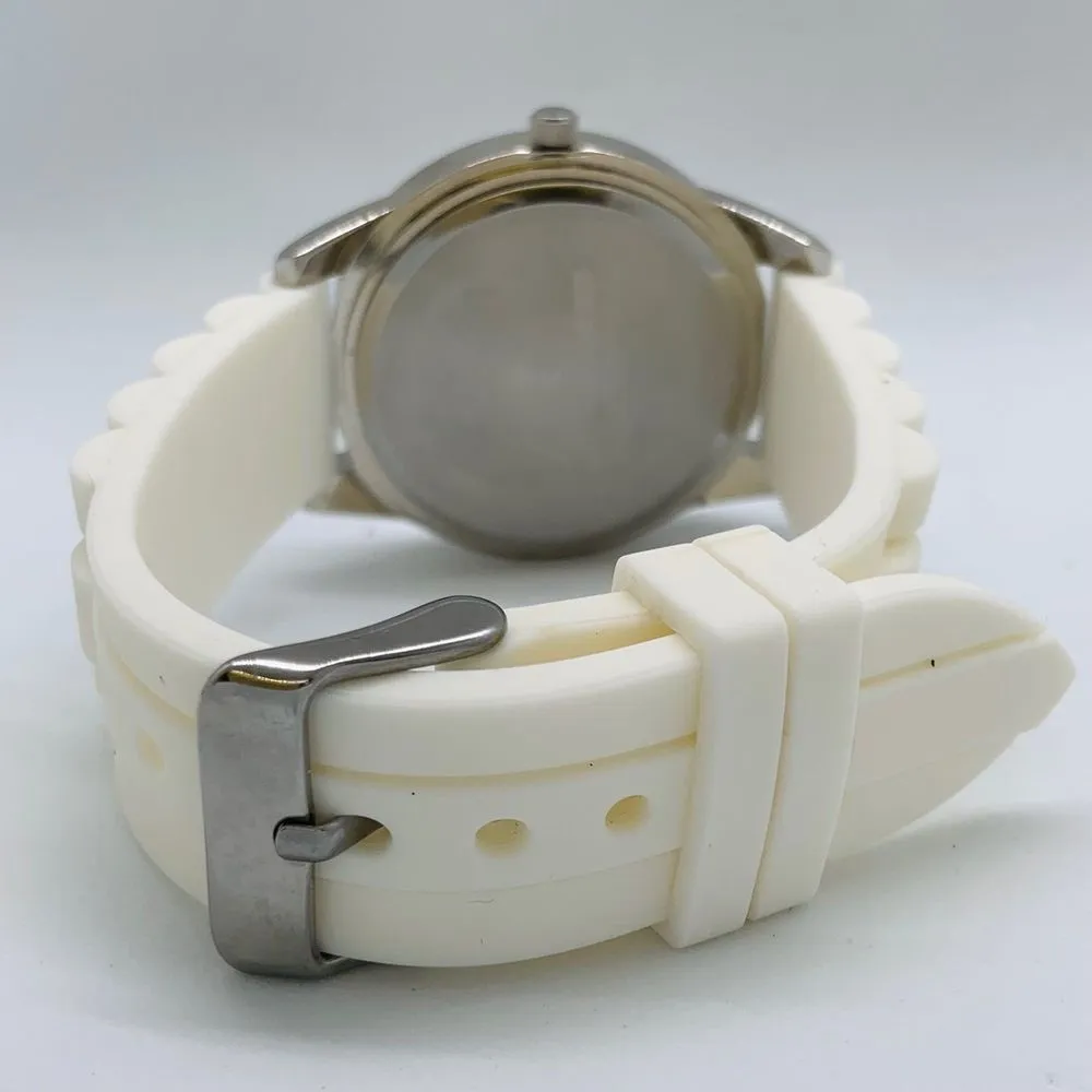 Game Time 38mm NHL Silver Tone dial White Silicone Band runs - Image 4