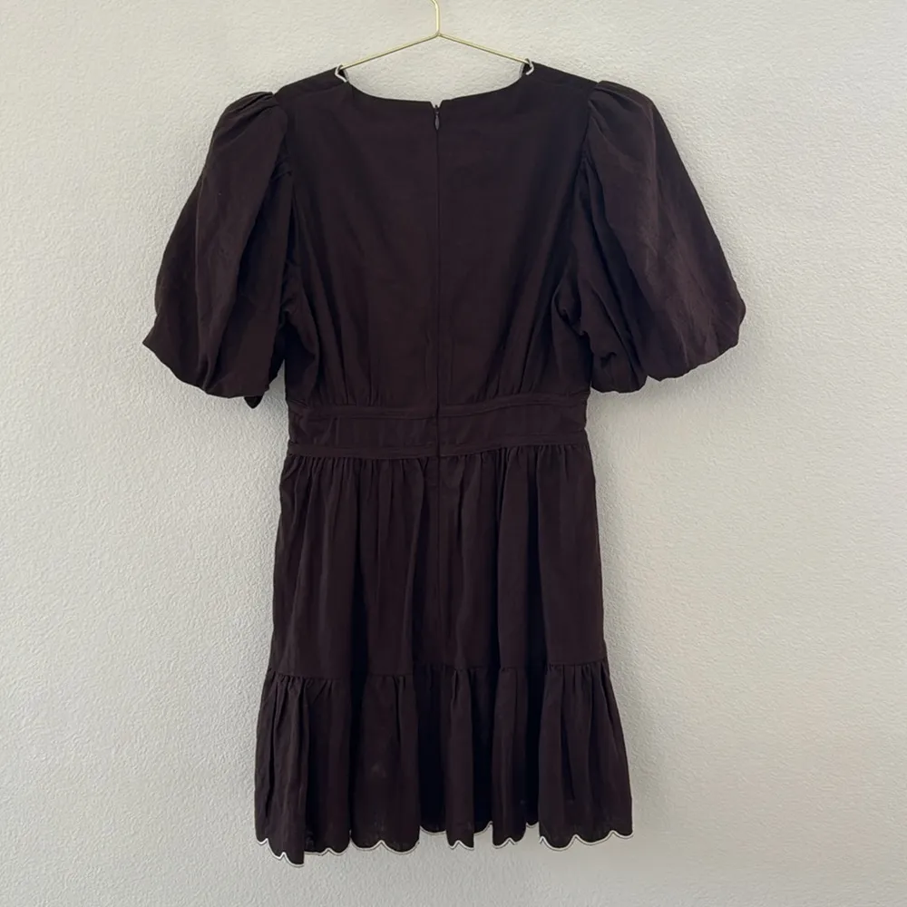 House Of Harlow 1960 Revolve Linen Mini Dress Brown Size 2 - Image 6