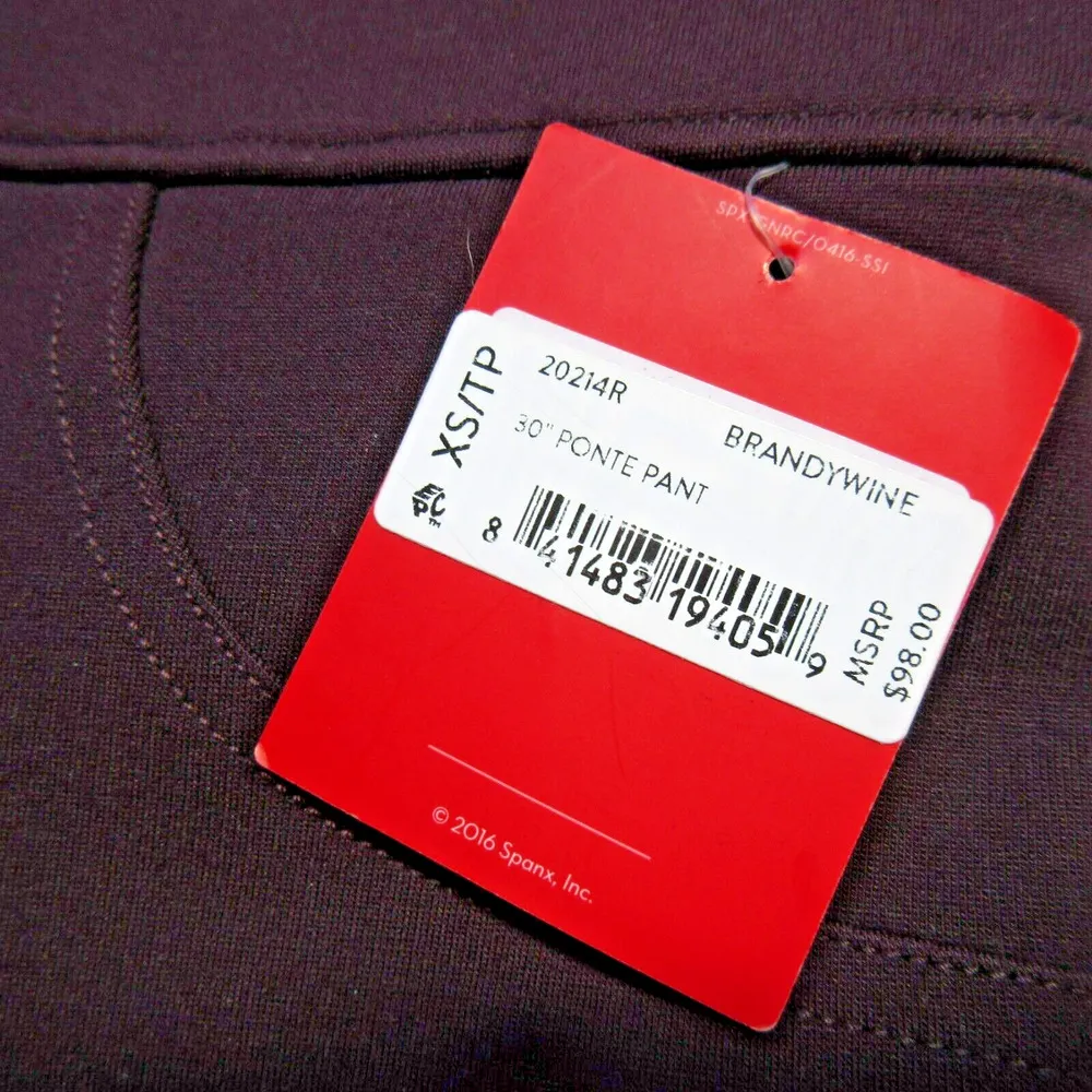 NWT SPANX 20214 Tall Ponte Ankle Leggings in Brandywine 4-Pocket XS x 29" - Image 3
