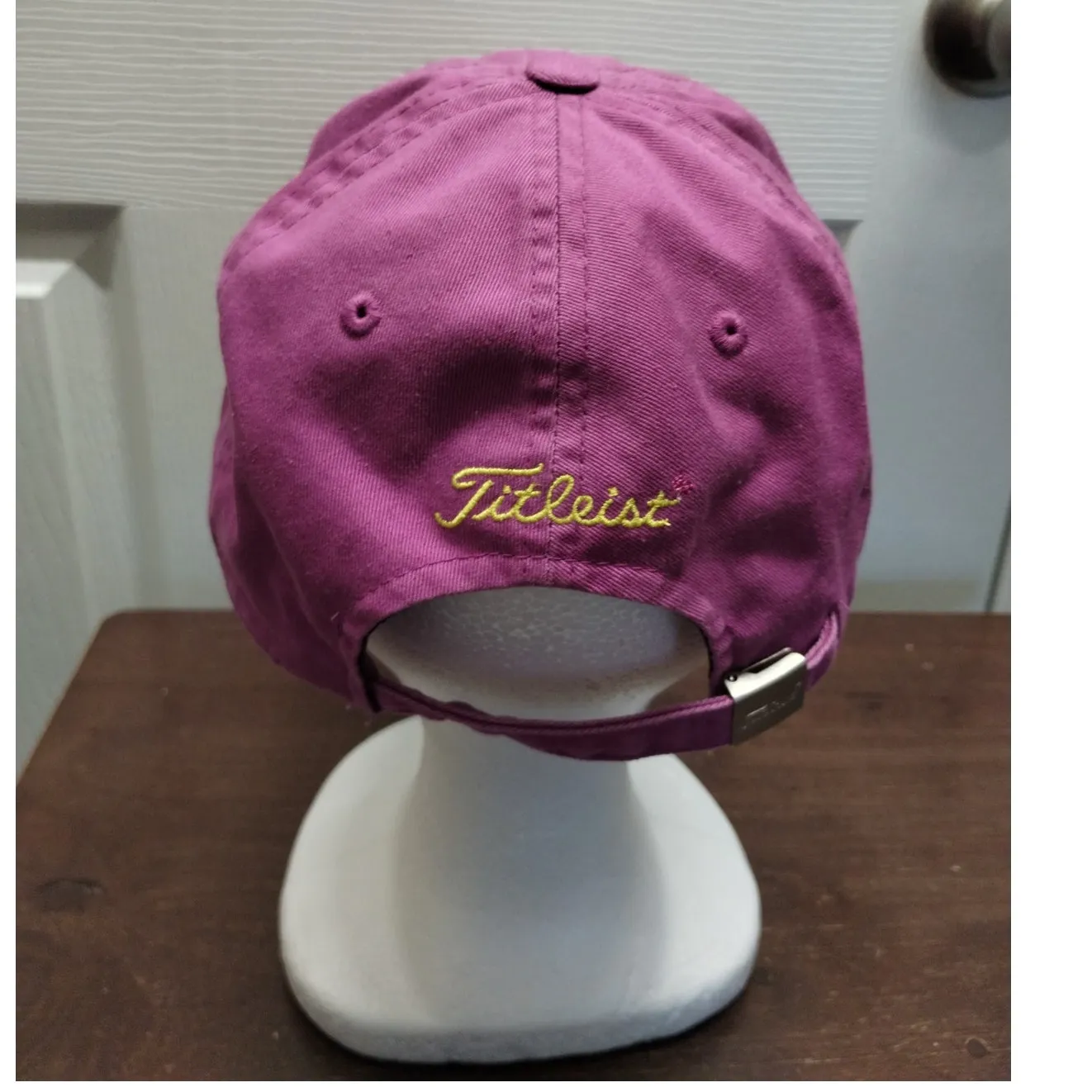 Titleist Women's Purple Yellow Embroidered Spellout Adjustable Golf Cap Hat - Image 3