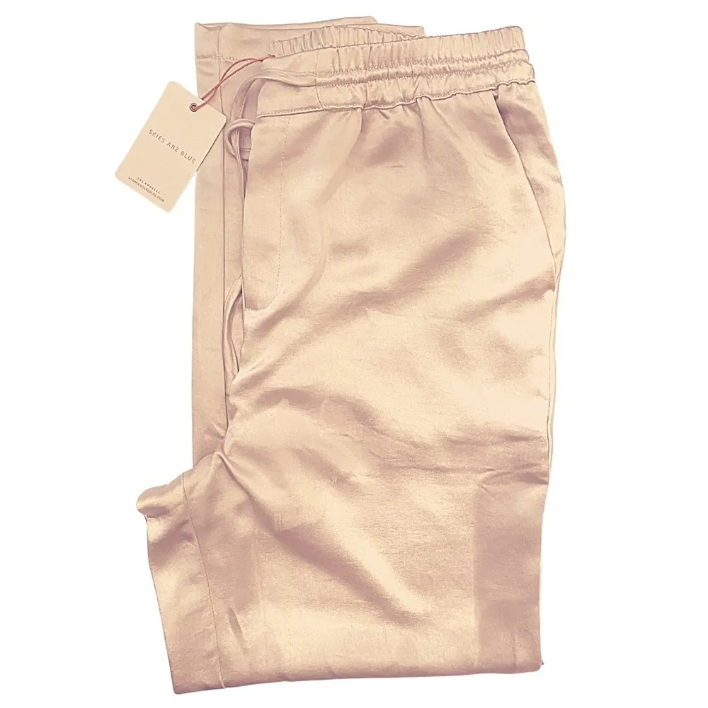 Skies Are Blue Satin Waist Tie Pants - Image 7