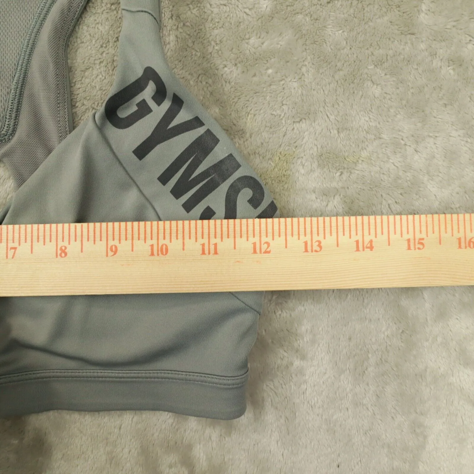 Gymshark GS Power Sport Bra Logo Spellout Grey size‎ XS GLSB5076 - Image 5